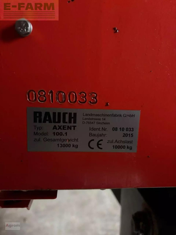 Rasipač veštačkog đubriva Rauch axent 100.1: slika 12 Rasipač veštačkog đubriva Rauch axent 100.1: slika 12