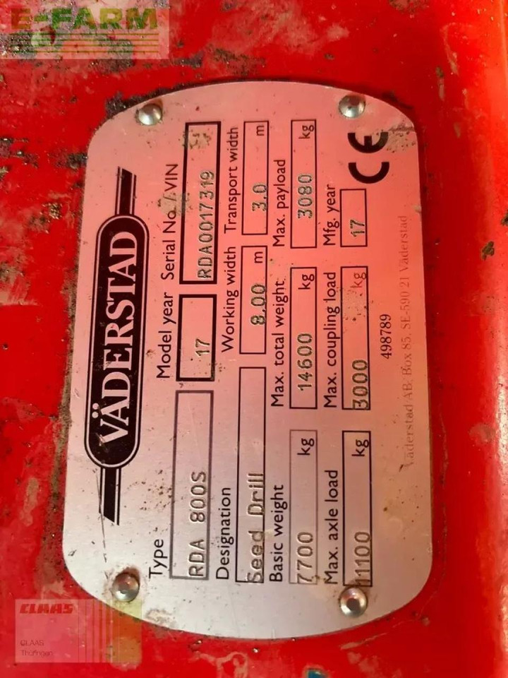 Väderstad rapid rda 800 s - Sejalica: slika 3 Väderstad rapid rda 800 s - Sejalica: slika 3