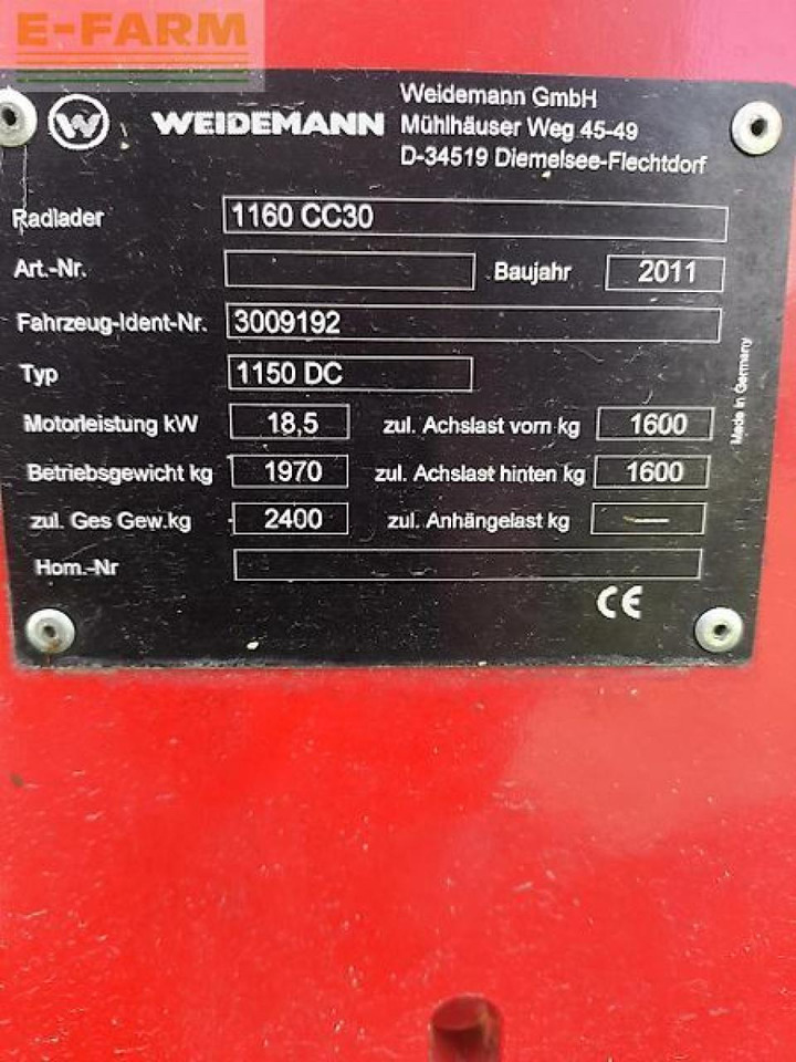 Weidemann 1160cc30 - Mini bager: slika 4 Weidemann 1160cc30 - Mini bager: slika 4