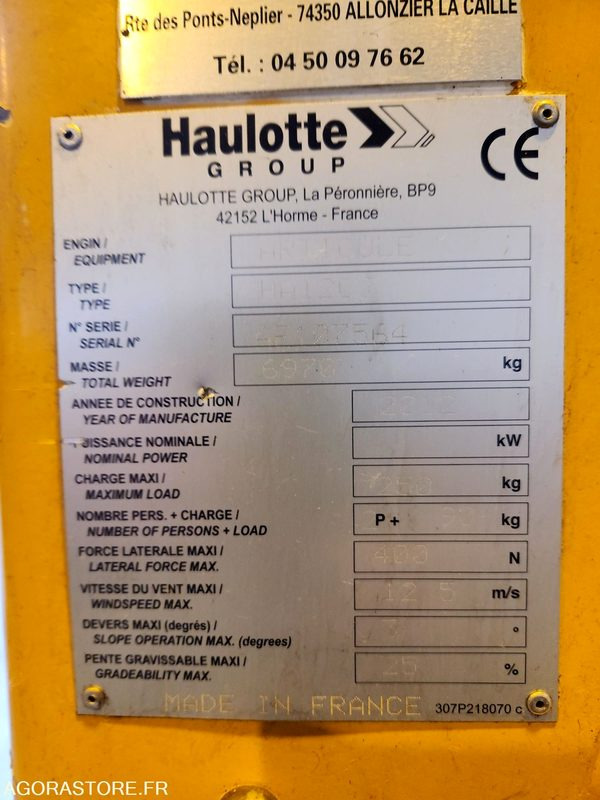 NACELLE HAULOTTE HA12C ELECTRIQUE - Vazdušna platforma: slika 2 NACELLE HAULOTTE HA12C ELECTRIQUE - Vazdušna platforma: slika 2