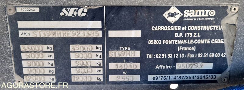 Remorque 3 essieux SAMRO - Poluprikolica: slika 2 Remorque 3 essieux SAMRO - Poluprikolica: slika 2