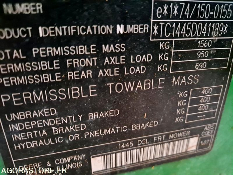 Tondeuse autoportée frontale coupe Mulching - Baštenska kosačica: slika 1 Tondeuse autoportée frontale coupe Mulching - Baštenska kosačica: slika 1