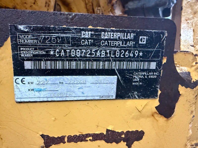 Zglobni kiper Caterpillar 725, CE, AIRCO, RETARDER, REAR CAMERA, AUTO LUBE, 23,5X25 TYERS: slika 7 Zglobni kiper Caterpillar 725, CE, AIRCO, RETARDER, REAR CAMERA, AUTO LUBE, 23,5X25 TYERS: slika 7