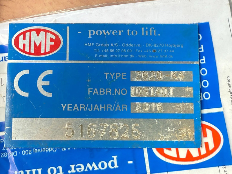 Kamion sa kablovskim sistemom, Kamion sa dizalicom DAF CF 85.460 8X2 + YEAR 2016 HMF CRANE 2620-K4 + FLYJIB + WINCH + REMOTE: slika 17 Kamion sa kablovskim sistemom, Kamion sa dizalicom DAF CF 85.460 8X2 + YEAR 2016 HMF CRANE 2620-K4 + FLYJIB + WINCH + REMOTE: slika 17