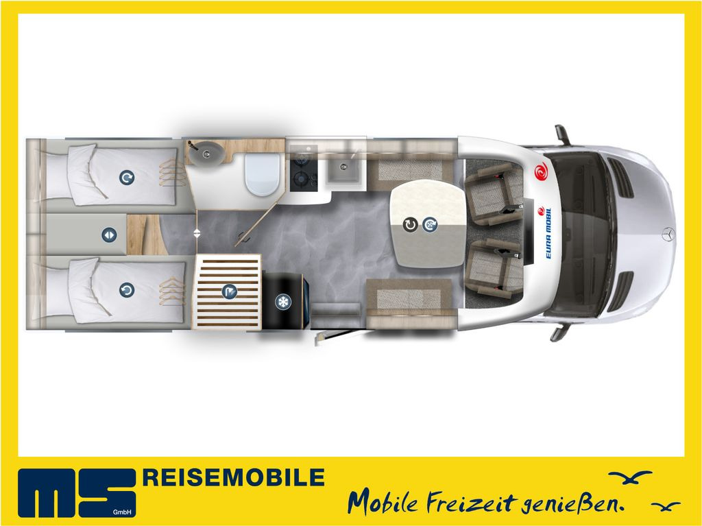 Eura Mobil PROFILA T 726 EF /- MODELL 2025 -/ EINZELBETTEN - Poluintegrisani kamper: slika 2 Eura Mobil PROFILA T 726 EF /- MODELL 2025 -/ EINZELBETTEN - Poluintegrisani kamper: slika 2
