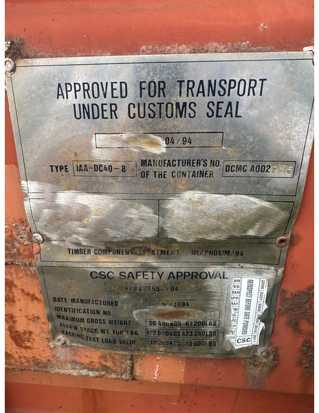 Onbekend 1AA-DC40-8 - Brodski kontejner: slika 4 Onbekend 1AA-DC40-8 - Brodski kontejner: slika 4