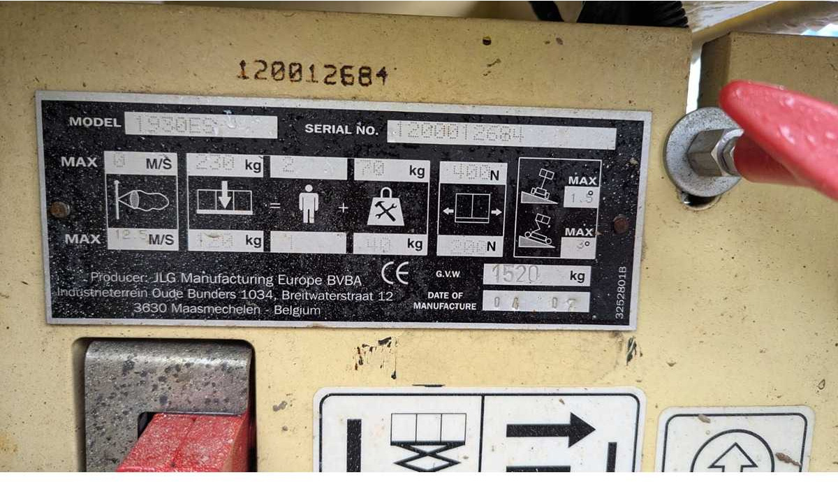 JLG - 1930ES - AERIAL WORK PLATFORMS (NO. 28374) - 2007 - Vazdušna platforma: slika 5 JLG - 1930ES - AERIAL WORK PLATFORMS (NO. 28374) - 2007 - Vazdušna platforma: slika 5