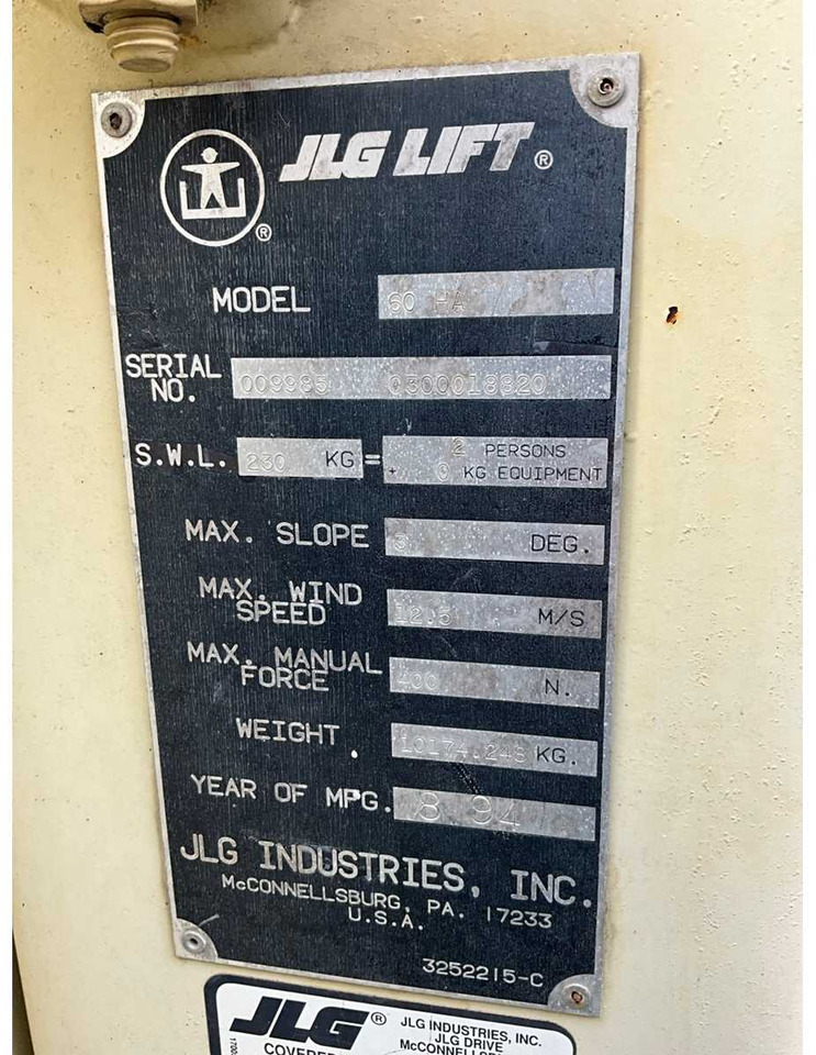 Vazdušna platforma JLG 60HA: slika 11 Vazdušna platforma JLG 60HA: slika 11