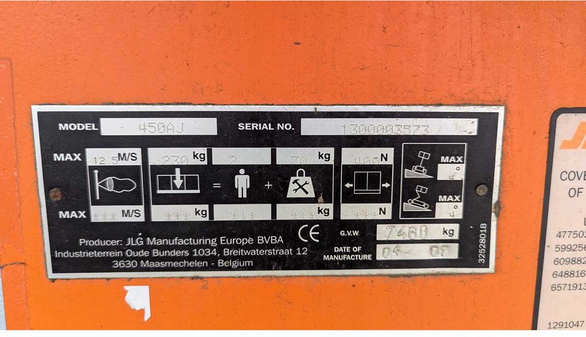 JLG JLG - 450 AJ SII - AERIAL WORK PLATFORMS (NO. 69393) - 2007 - Vazdušna platforma: slika 5 JLG JLG - 450 AJ SII - AERIAL WORK PLATFORMS (NO. 69393) - 2007 - Vazdušna platforma: slika 5