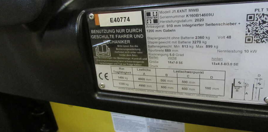 Hyster J 1.6 XNT (MWB) - Električni viljuškar: slika 4 Hyster J 1.6 XNT (MWB) - Električni viljuškar: slika 4