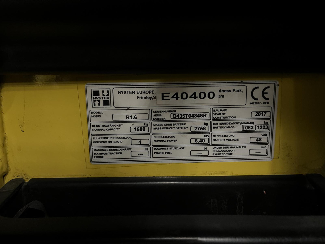 Regalni viljuškar Hyster R1.6: slika 7 Regalni viljuškar Hyster R1.6: slika 7