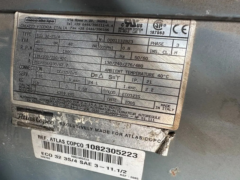 Set generatora Atlas-Copco QAS 38 Yanmar Mecc Alte Spa 40 kVA Silent generatorset: slika 10