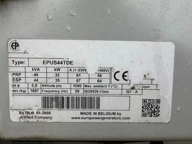 Set generatora Europower EPUS44TDE Kubota Leroy Somer 44 kVA Supersilent Rental generatorset 2018 !: slika 6