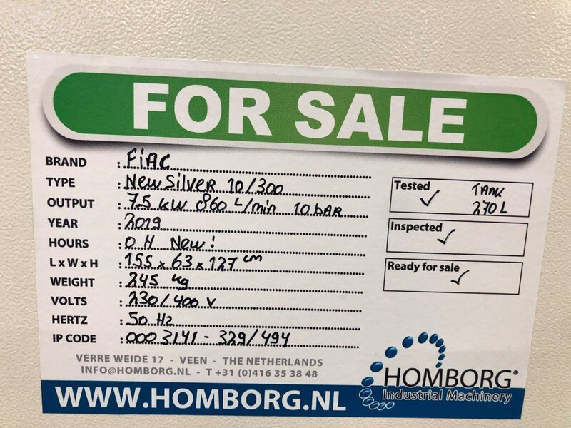 Novu Kompresor za vazduh Fiac New Silver D 10 / 300 Silent 7.5 kW 860 L / min 10 bar Elektrische Schroefcompressor met ketel en droger: slika 10