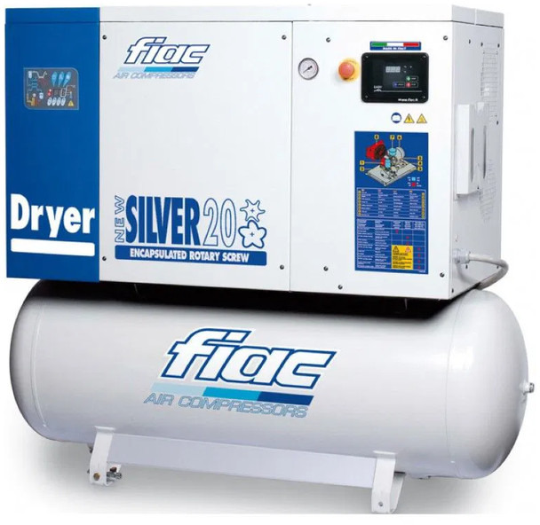 Fiac NewSilver D 15 / 500 NewSilver D 15 / 500 - 1430 L / min 11 kW 10 bar Elektrische Schroefcompressor + Droger - Kompresor za vazduh: slika 1 Fiac NewSilver D 15 / 500 NewSilver D 15 / 500 - 1430 L / min 11 kW 10 bar Elektrische Schroefcompressor + Droger - Kompresor za vazduh: slika 1