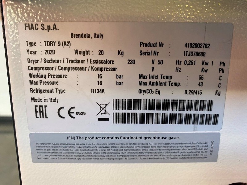 Fiac TDRY 9 luchtdroger 850 L / min 16 bar Airdryer New ! - Kompresor za vazduh: slika 4 Fiac TDRY 9 luchtdroger 850 L / min 16 bar Airdryer New ! - Kompresor za vazduh: slika 4