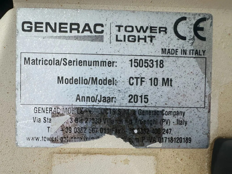 Generac CTF10M 10 meter 230 Volt Light Tower Lichtmast LED - Toranj za osvetljenje: slika 3 Generac CTF10M 10 meter 230 Volt Light Tower Lichtmast LED - Toranj za osvetljenje: slika 3
