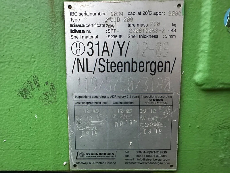 Kiwa IBC Steenbergen 2000 liter Dieseltank met handpomp Milieutank - Rezervoar za skladištenje: slika 4 Kiwa IBC Steenbergen 2000 liter Dieseltank met handpomp Milieutank - Rezervoar za skladištenje: slika 4