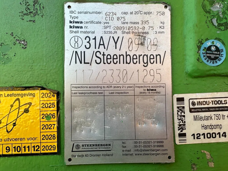 Kiwa IBC Steenbergen 750 liter Dieseltank met Handpomp Milieutank - Rezervoar za skladištenje: slika 3 Kiwa IBC Steenbergen 750 liter Dieseltank met Handpomp Milieutank - Rezervoar za skladištenje: slika 3