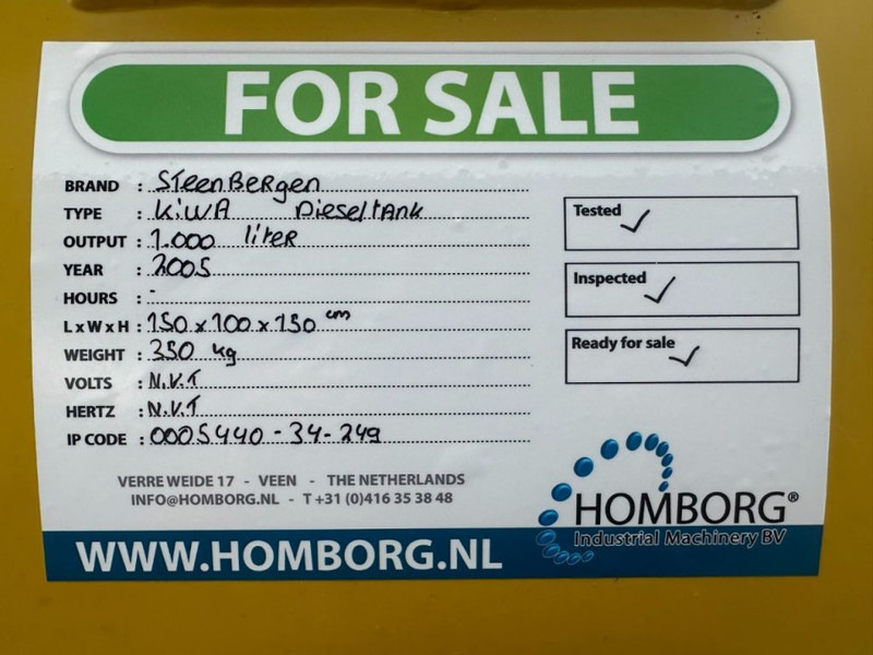 Rezervoar za skladištenje Kiwa Steenbergen KIWA 1000 liter Dieseltank: slika 9