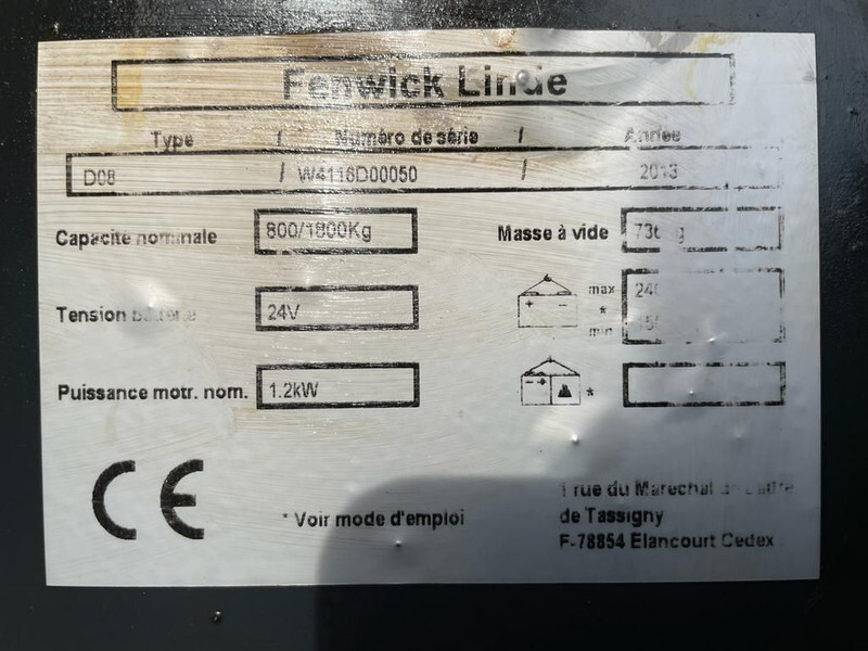 Linde D08 Stapelaar 1.8 ton 210 cm Hefhoogte Stapelaar - Slagač: slika 4 Linde D08 Stapelaar 1.8 ton 210 cm Hefhoogte Stapelaar - Slagač: slika 4