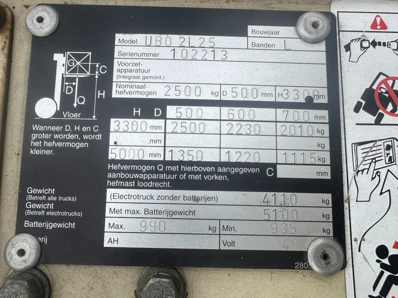 Nissan 2.5 ton Duplex Elektra Heftruck 5 meter hefhoogte - Električni viljuškar: slika 3 Nissan 2.5 ton Duplex Elektra Heftruck 5 meter hefhoogte - Električni viljuškar: slika 3