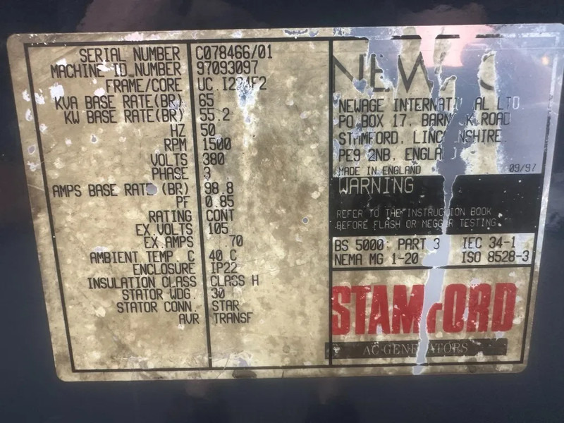 Stamford UC.I224F2 Generatordeel 65 kVA Alternator as New ! - Set generatora: slika 4 Stamford UC.I224F2 Generatordeel 65 kVA Alternator as New ! - Set generatora: slika 4