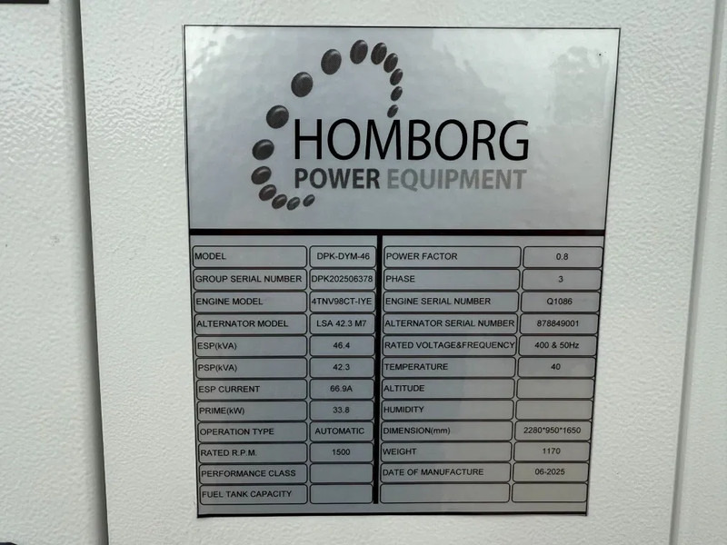 Yanmar Stage 5 Yanmar 45 kVA Silent Rental generatorset - Set generatora: slika 3 Yanmar Stage 5 Yanmar 45 kVA Silent Rental generatorset - Set generatora: slika 3