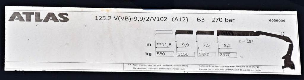Kamion sa dizalicom MAN TGX 26.440 Pritsche 6,60 m* ATLAS 125.2V-A12VB: slika 8
