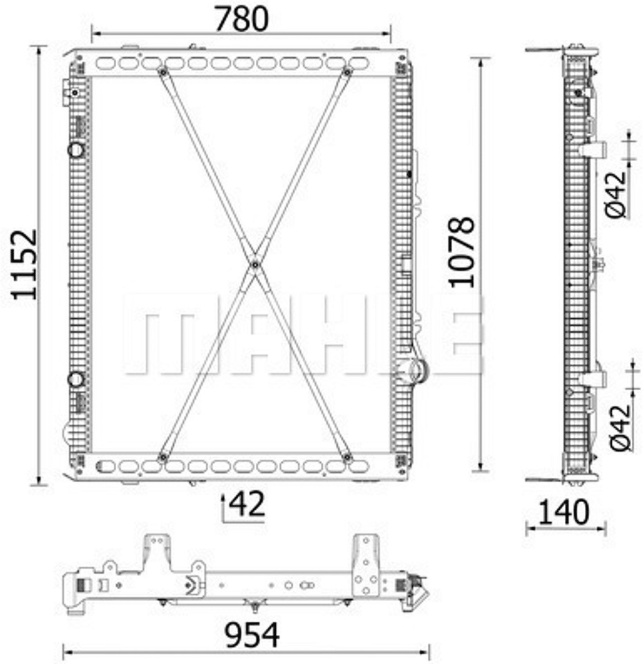 2131854M RADIATOR DAF CF 05.13- MX13 SET. 780X1078X42 MAHLE CR2639000P - Radijator za Kamion: slika 3 2131854M RADIATOR DAF CF 05.13- MX13 SET. 780X1078X42 MAHLE CR2639000P - Radijator za Kamion: slika 3