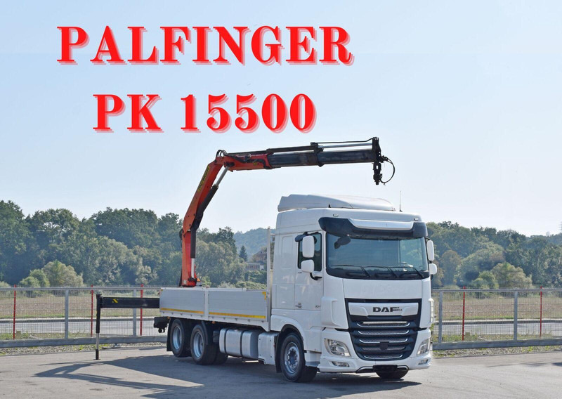 DAF XF 530 Pritsche 6,30 m + PK 15500 * TOPZUSTAND - Kamion sa tovarnim sandukom, Kamion sa dizalicom: slika 1 DAF XF 530 Pritsche 6,30 m + PK 15500 * TOPZUSTAND - Kamion sa tovarnim sandukom, Kamion sa dizalicom: slika 1