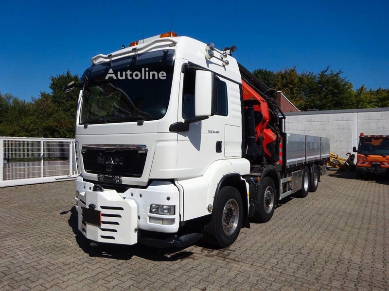 MAN TGS 35.480 - Flatbed + crane - Kamion sa tovarnim sandukom, Kamion sa dizalicom: slika 1 MAN TGS 35.480 - Flatbed + crane - Kamion sa tovarnim sandukom, Kamion sa dizalicom: slika 1