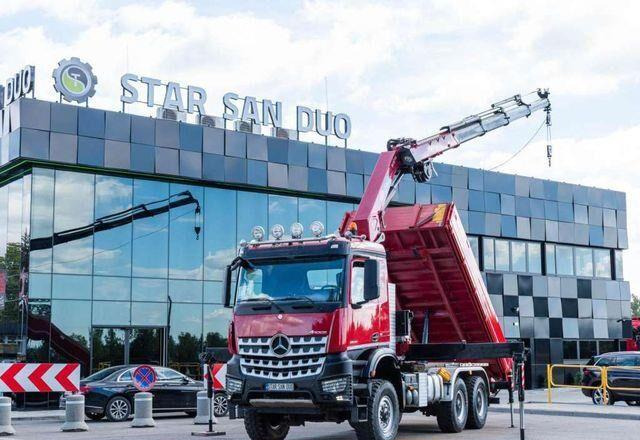 Mercedes-Benz AROCS 3345 6x6 HMF 3220 K hds Crane tipper - Istovarivač, Kamion sa dizalicom: slika 1 Mercedes-Benz AROCS 3345 6x6 HMF 3220 K hds Crane tipper - Istovarivač, Kamion sa dizalicom: slika 1