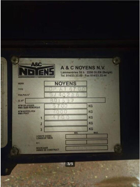 Noyens Platós félpótkocsi - Plato poluprikolica: slika 5 Noyens Platós félpótkocsi - Plato poluprikolica: slika 5