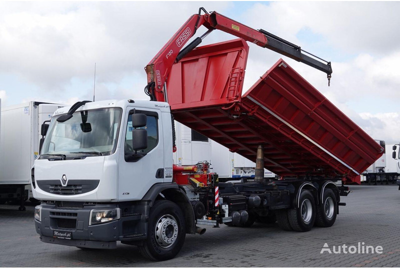 Renault LANDER 3 way tipper + crane FASSI 130 6x4 - Istovarivač, Kamion sa dizalicom: slika 1 Renault LANDER 3 way tipper + crane FASSI 130 6x4 - Istovarivač, Kamion sa dizalicom: slika 1