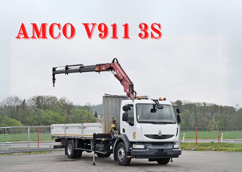 Renault MIDLUM 220 DXI *PRITSCHE 7,35m * KRAN + FUNK - Kamion sa tovarnim sandukom, Kamion sa dizalicom: slika 1 Renault MIDLUM 220 DXI *PRITSCHE 7,35m * KRAN + FUNK - Kamion sa tovarnim sandukom, Kamion sa dizalicom: slika 1