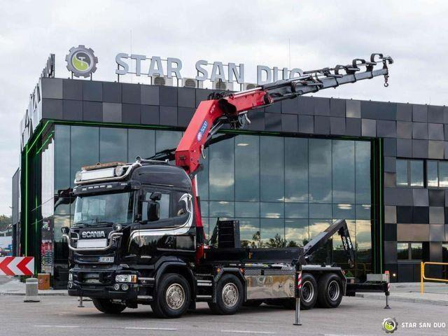 Scania R580 8x4 HMF 5020-K6, JOAB L20 5200AK Hooklift - Kamion sa hidrauličnom kukom, Kamion sa dizalicom: slika 1 Scania R580 8x4 HMF 5020-K6, JOAB L20 5200AK Hooklift - Kamion sa hidrauličnom kukom, Kamion sa dizalicom: slika 1