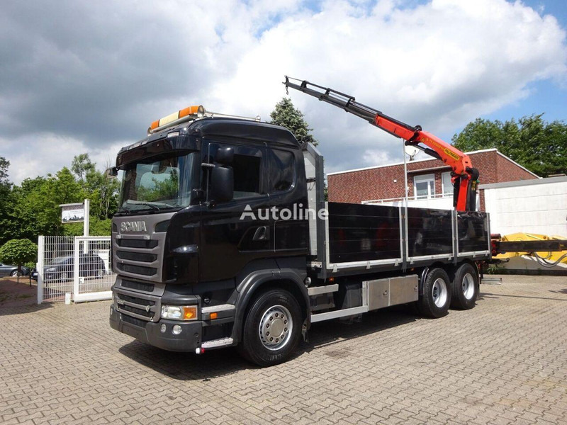 Scania R620 V8 - Flatbed+crane - Kamion sa tovarnim sandukom, Kamion sa dizalicom: slika 1 Scania R620 V8 - Flatbed+crane - Kamion sa tovarnim sandukom, Kamion sa dizalicom: slika 1