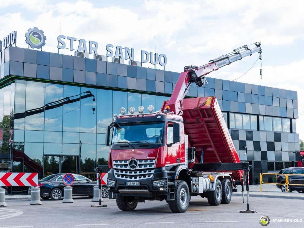 Mercedes-Benz AROCS 3345 6x6 HMF 3220 Winch Crane Tipper - Istovarivač: slika 1 Mercedes-Benz AROCS 3345 6x6 HMF 3220 Winch Crane Tipper - Istovarivač: slika 1