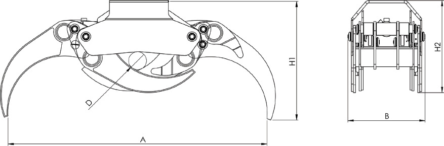 LOG GRAB REINFORCED SERIE PF-R .36 - Kuka za Kran za kamion: slika 3 LOG GRAB REINFORCED SERIE PF-R .36 - Kuka za Kran za kamion: slika 3