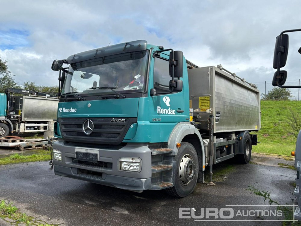 2009 Mercedes Axor 1824L 4x2, Crane, Stamps, Stainless Steel Container (German Reg. Docs. Available) - Istovarivač: slika 1 2009 Mercedes Axor 1824L 4x2, Crane, Stamps, Stainless Steel Container (German Reg. Docs. Available) - Istovarivač: slika 1