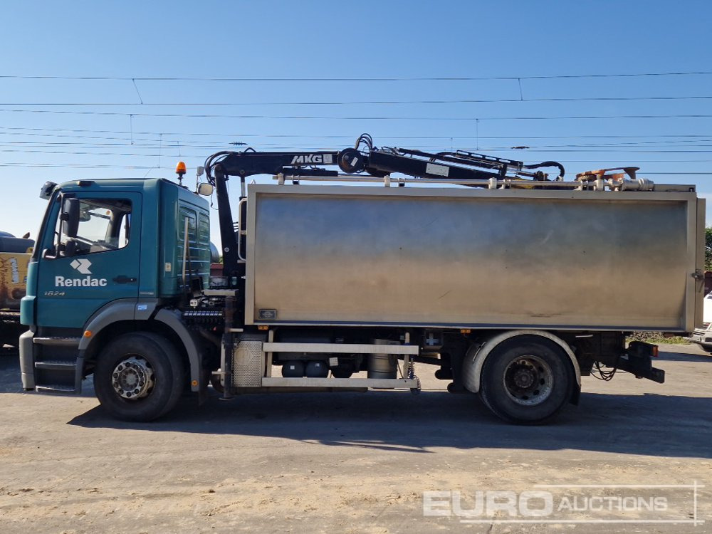 2011 Mercedes Axor 1824L 4x2, MKG Crane, Grapple, Stamps, Stainless Steel Tiltable Container, Stainless Steel Hydraulic Top Covers, Automatic Gearbox, Airco (German Reg. Docs. Available) - Istovarivač: slika 2 2011 Mercedes Axor 1824L 4x2, MKG Crane, Grapple, Stamps, Stainless Steel Tiltable Container, Stainless Steel Hydraulic Top Covers, Automatic Gearbox, Airco (German Reg. Docs. Available) - Istovarivač: slika 2