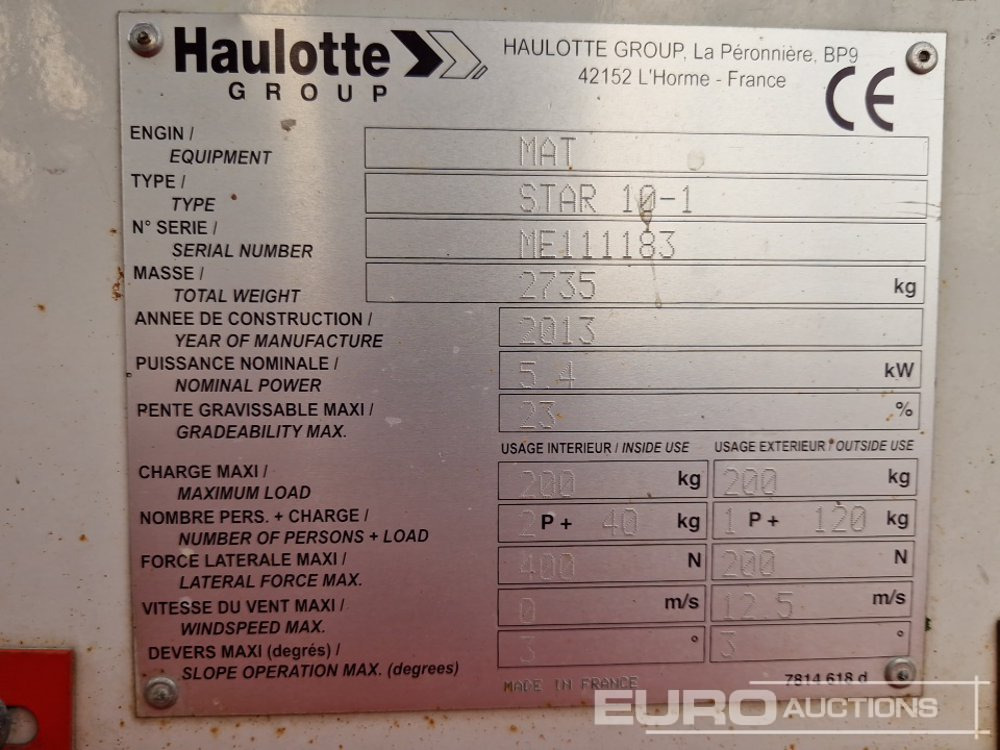 Jarbolna penjajuća platforma 2013 Haulotte Star 10: slika 26 Jarbolna penjajuća platforma 2013 Haulotte Star 10: slika 26