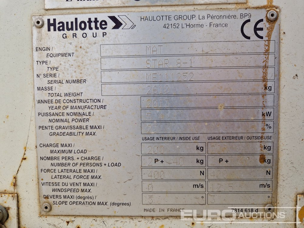 Jarbolna penjajuća platforma 2013 Haulotte Star 8: slika 23