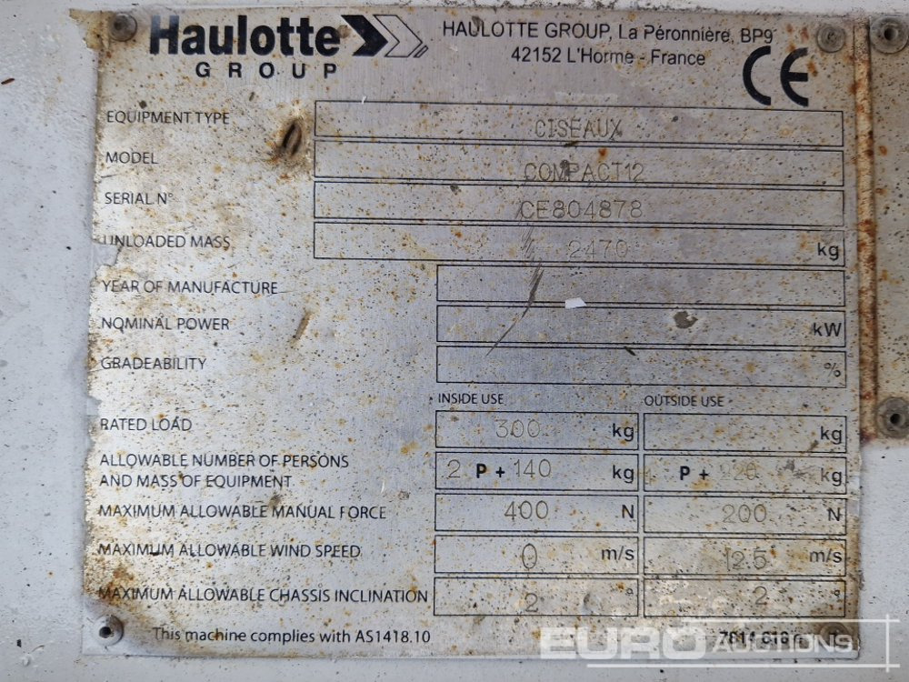 Vazdušna platforma 2014 Haulotte Compact 12: slika 20