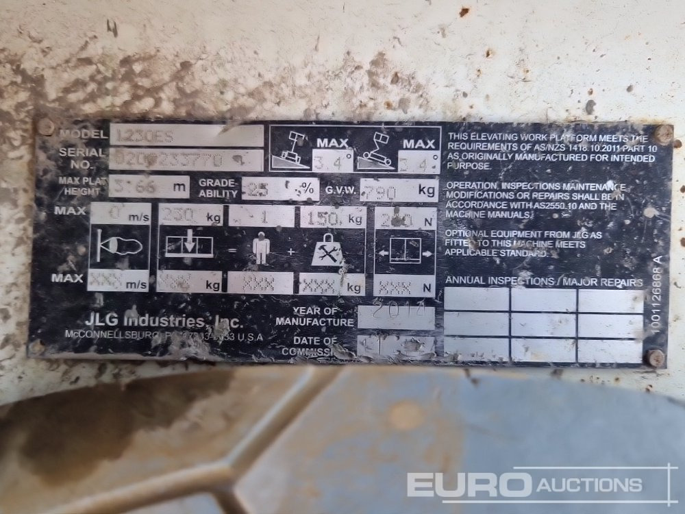 Jarbolna penjajuća platforma 2014 JLG 1230ES: slika 22