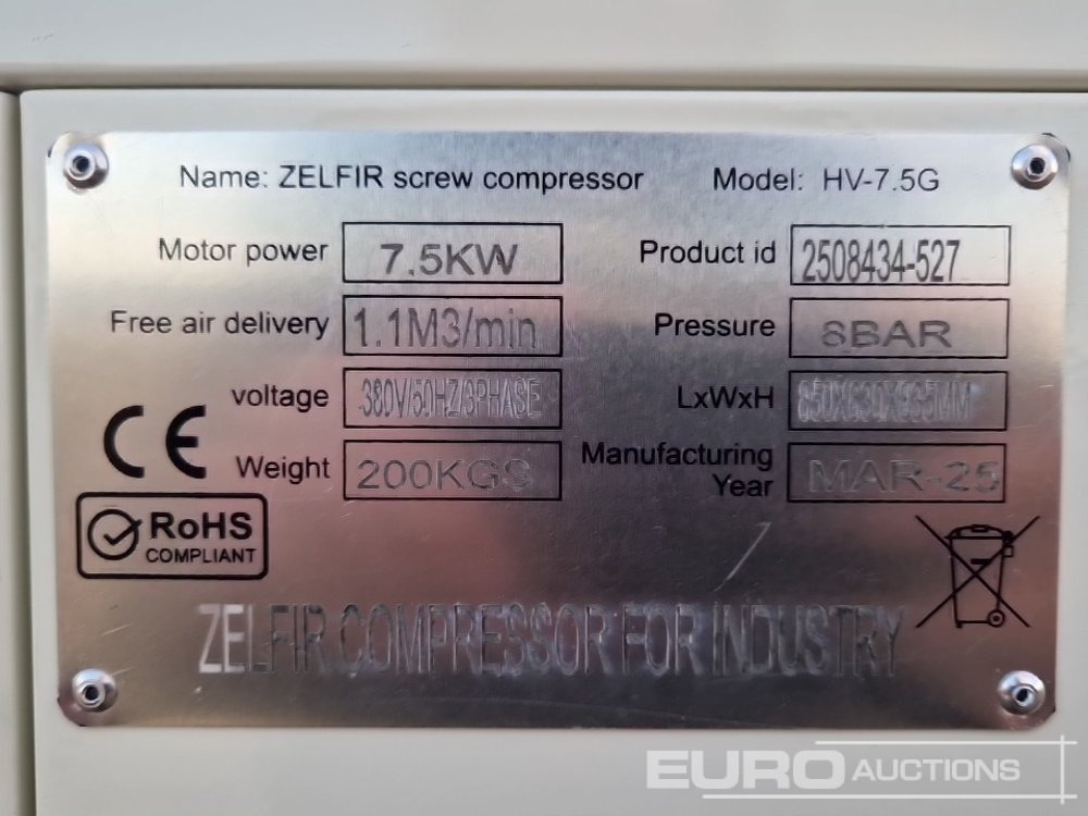 Kompresor za vazduh Unused Zelfir HV-7.5G: slika 12 Kompresor za vazduh Unused Zelfir HV-7.5G: slika 12