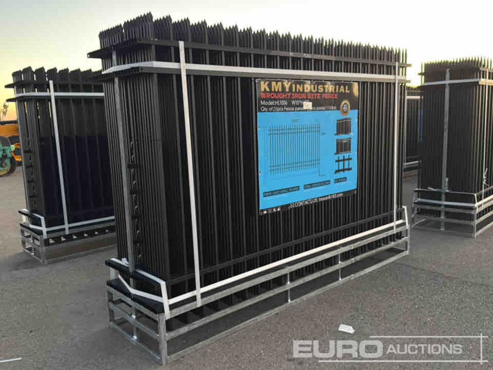 Unused 2025 KMY Industrial Iron Site Fence, Qty (20 of) Fence Panels, (20 of) Posts (W10XH6') Powder Coated Surface - Instrument/ Oprema: slika 1 Unused 2025 KMY Industrial Iron Site Fence, Qty (20 of) Fence Panels, (20 of) Posts (W10XH6') Powder Coated Surface - Instrument/ Oprema: slika 1