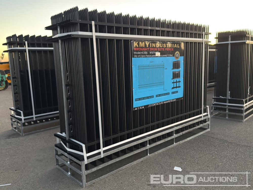 Unused 2025 KMY Industrial Iron Site Fence, Qty (20 of) Fence Panels, (21 of) Posts (W10XH6') Powder Coated Surface - Instrument/ Oprema: slika 1 Unused 2025 KMY Industrial Iron Site Fence, Qty (20 of) Fence Panels, (21 of) Posts (W10XH6') Powder Coated Surface - Instrument/ Oprema: slika 1