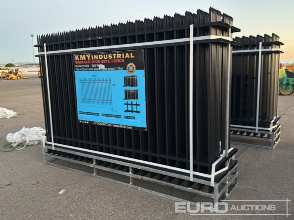 Unused 2025 KMY Industrial Iron Site Fence, Qty (20 of) Fence Panels, (21 of) Posts (W10XH6') Powder Coated Surface - Instrument/ Oprema: slika 3 Unused 2025 KMY Industrial Iron Site Fence, Qty (20 of) Fence Panels, (21 of) Posts (W10XH6') Powder Coated Surface - Instrument/ Oprema: slika 3